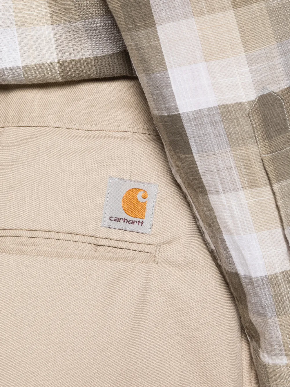 Carhartt WIP Evan plooibroek met knopen Beige