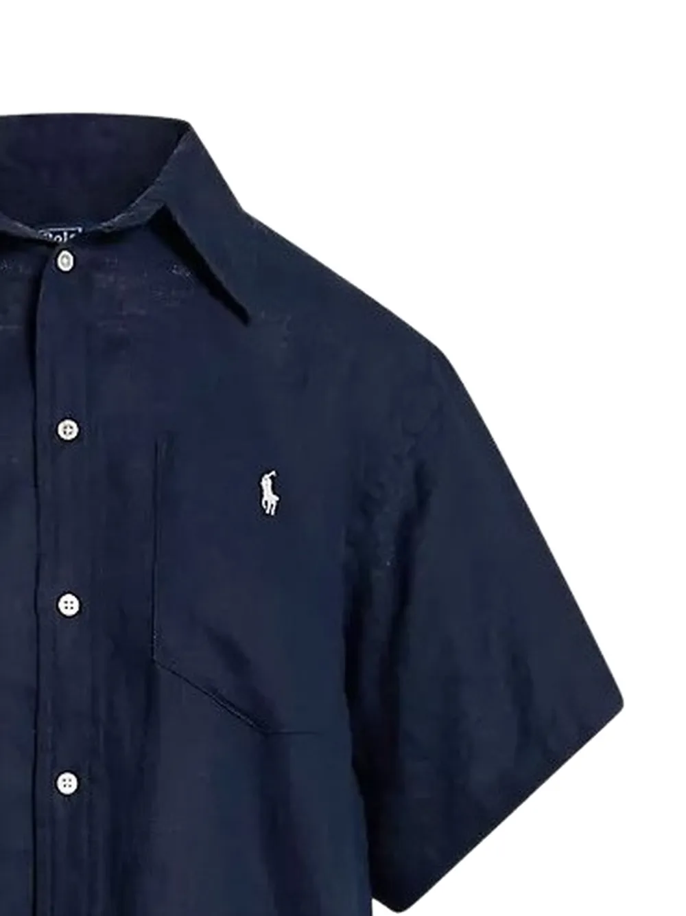 Polo Ralph Lauren Oversized linnen blouse met korte mouwen Blauw