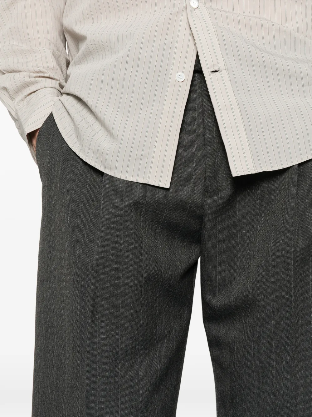 OUR LEGACY Slack broek met krijtstreep Grijs