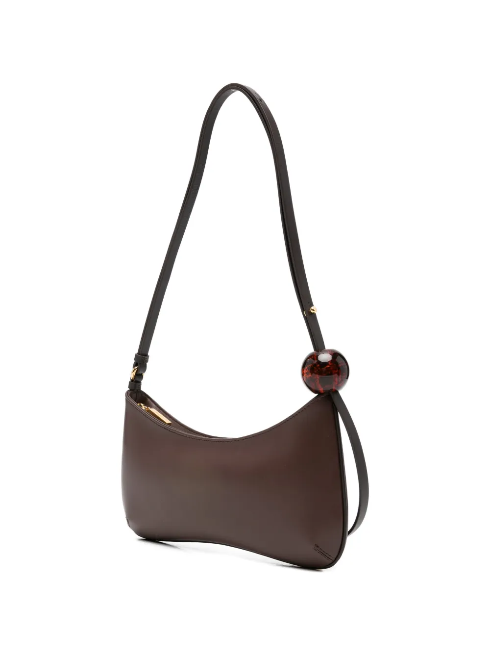  Jacquemus Pre-owned Bisou Perle Leather Shoulder Bag - Brown 