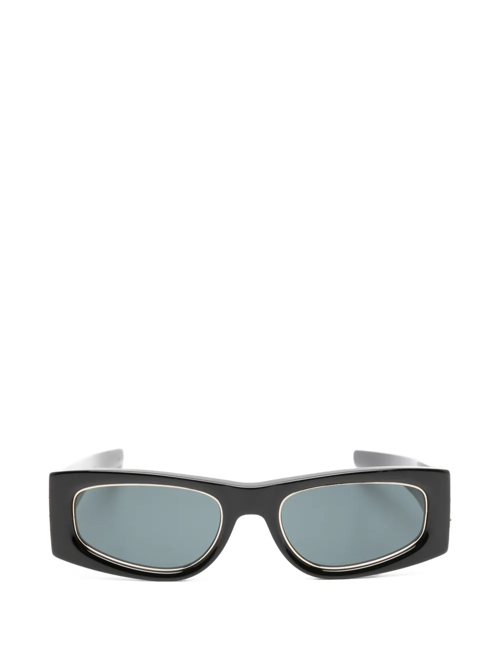 Saint Laurent Pre-Owned M140 geometric sunglasses - Schwarz