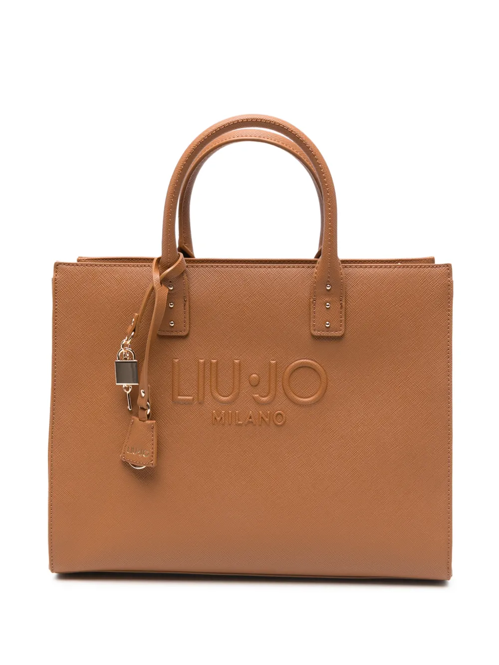 LIU JO Borsa tote con logo goffrato - Marrone