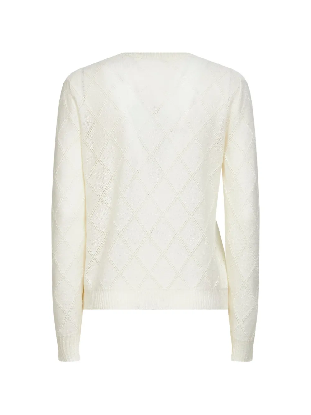 Blanca Vita Geribbelde trui met V-hals Beige