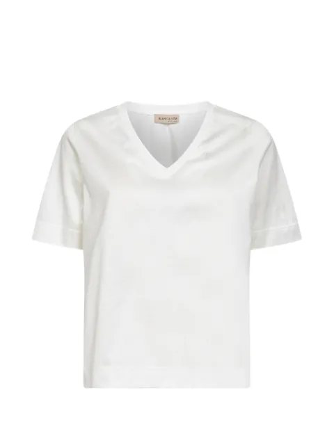 Blanca Vita playera manga corta con cuello en V