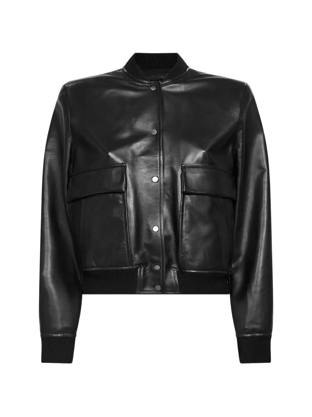 Salvatore Santoro ribbed leather bomber jacket - Schwarz