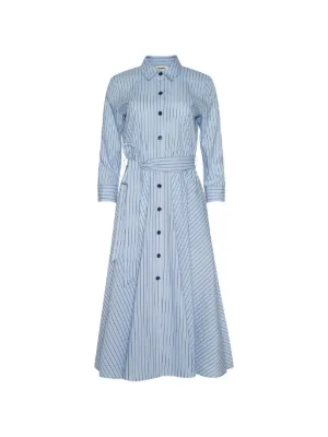 linen blue midi dress Blue Linen Blend Square Neck Midi Dress
