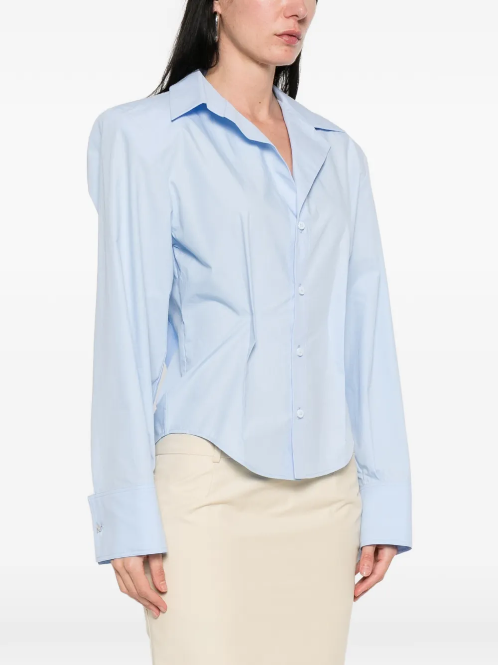  The Attico Pointed-collar Buttoned Shirt - Blue 