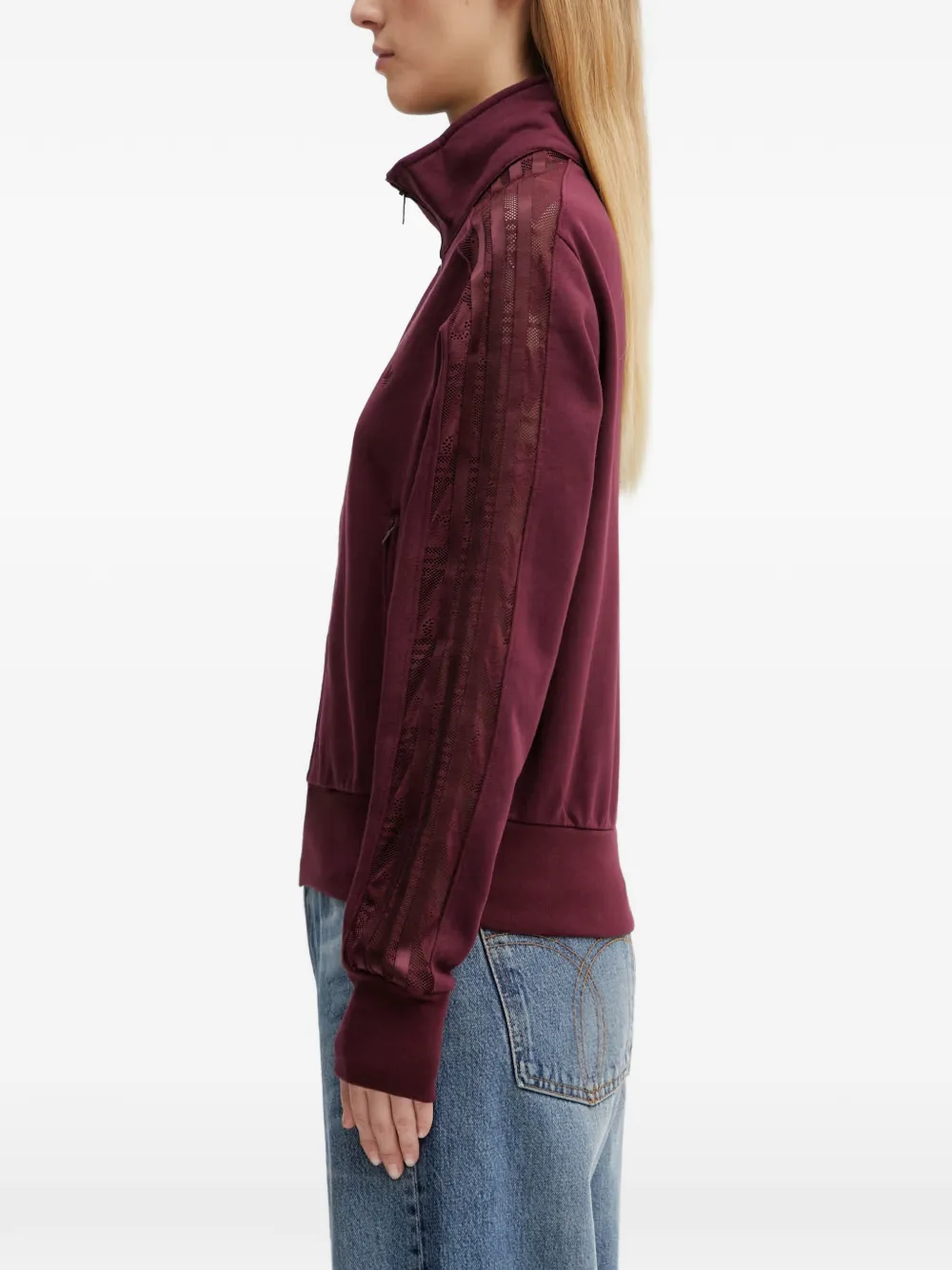  Adidas Firebird Lace-panel Zip Jacket - Rojo 