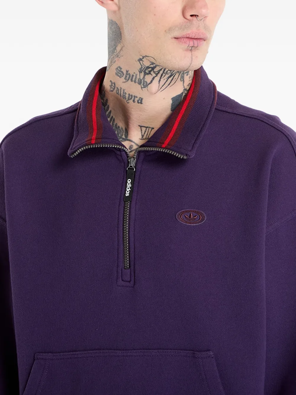 adidas Sweater met halve rits Paars