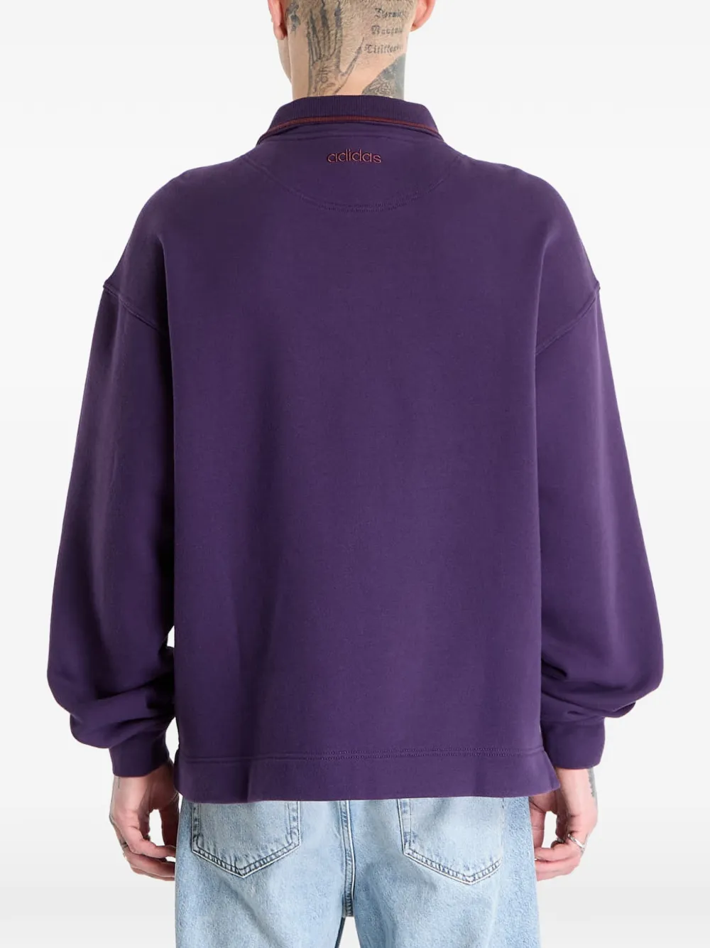 adidas Sweater met halve rits Paars