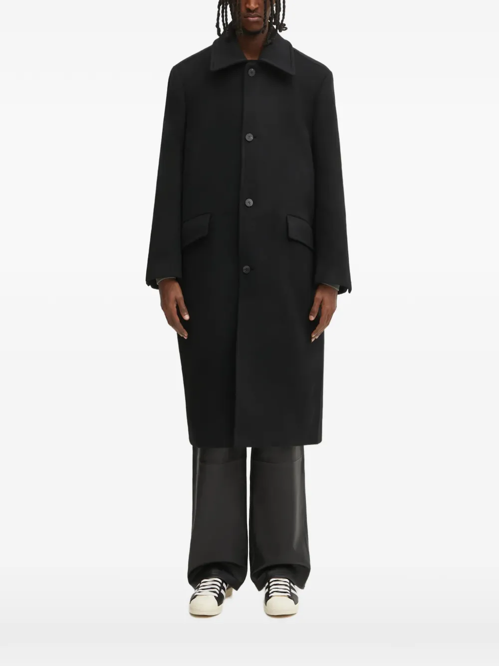 Ader Error Button-up Coat In Black