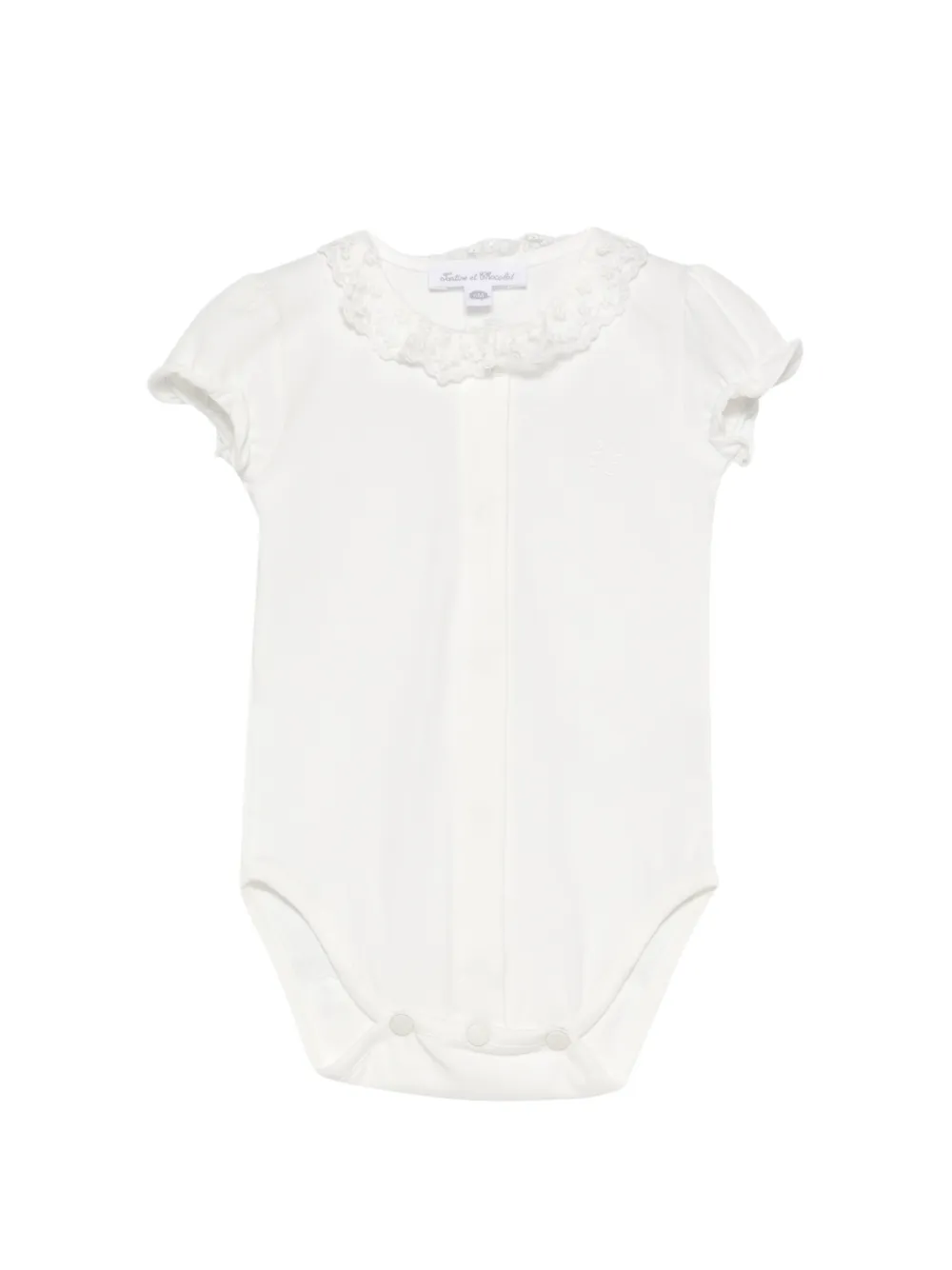 Tartine Et Chocolat lace-collar babygrow - Bianco