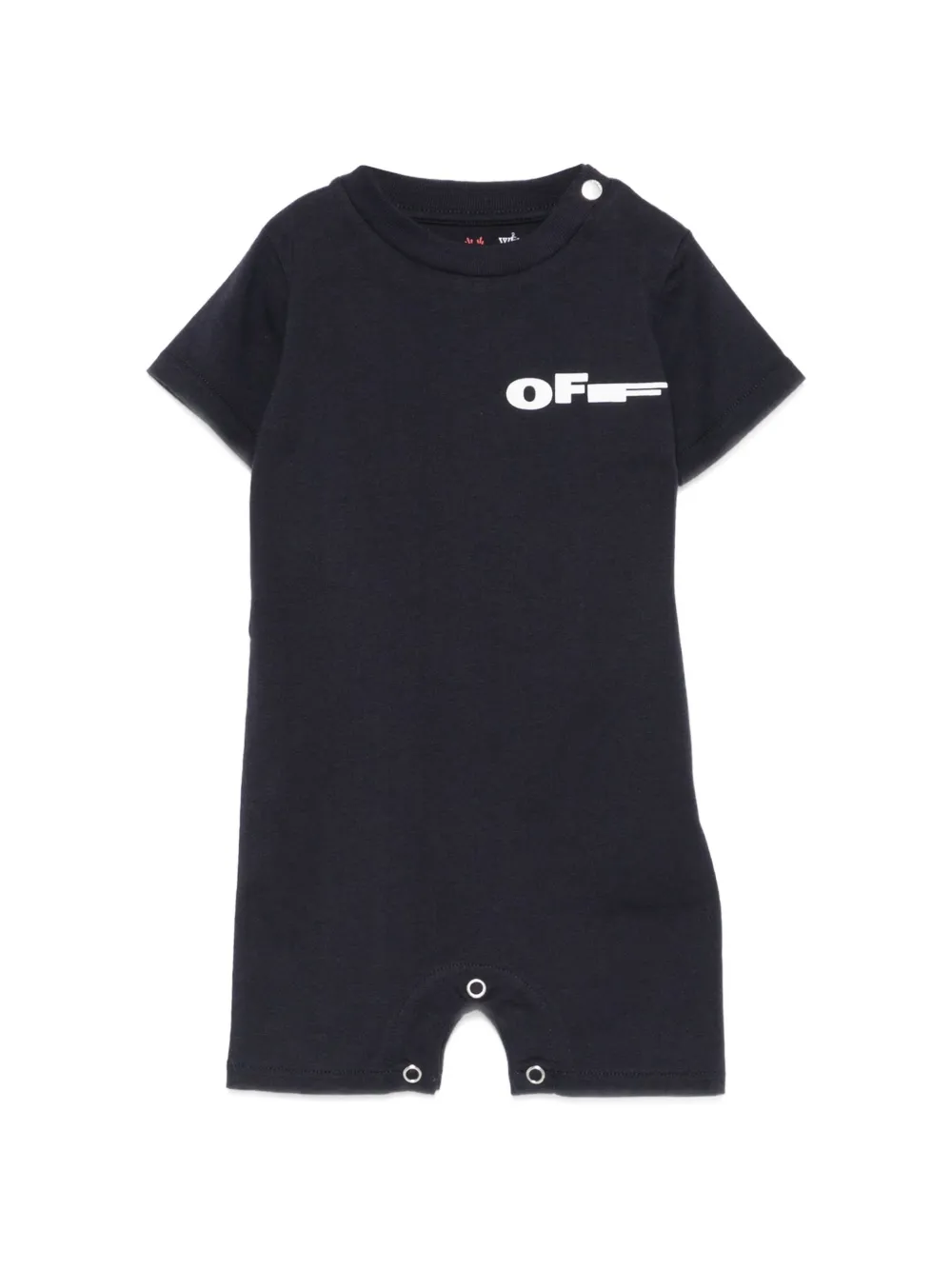 Off-White Kids logo-print romper - Blu
