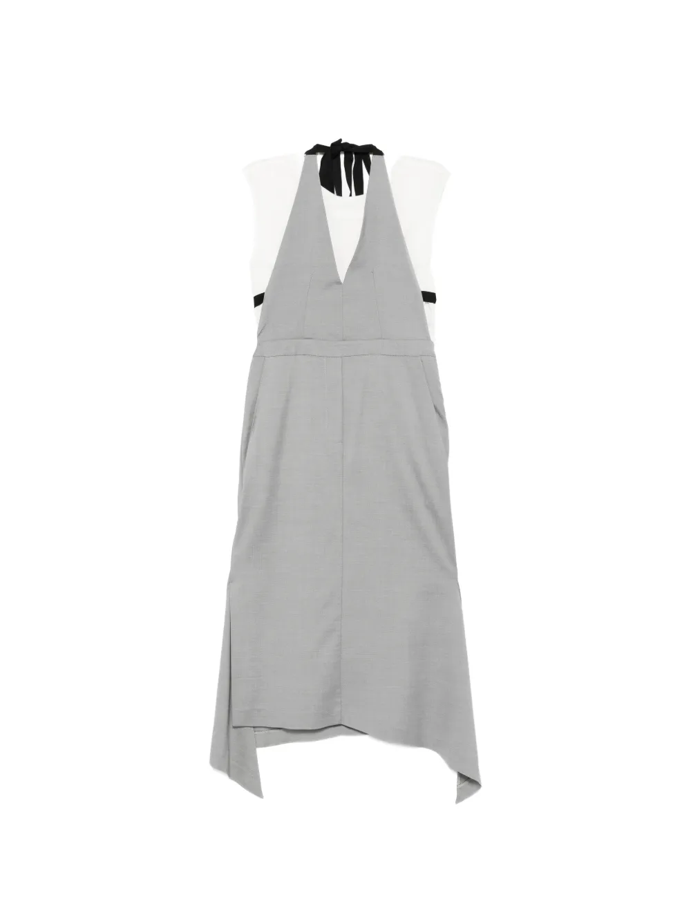 Tela V-neck halterneck midi dress - Grigio