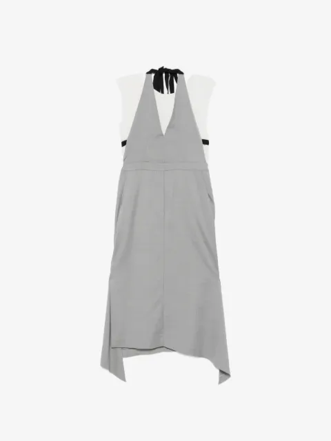 Tela vestido midi con cuello halter en V