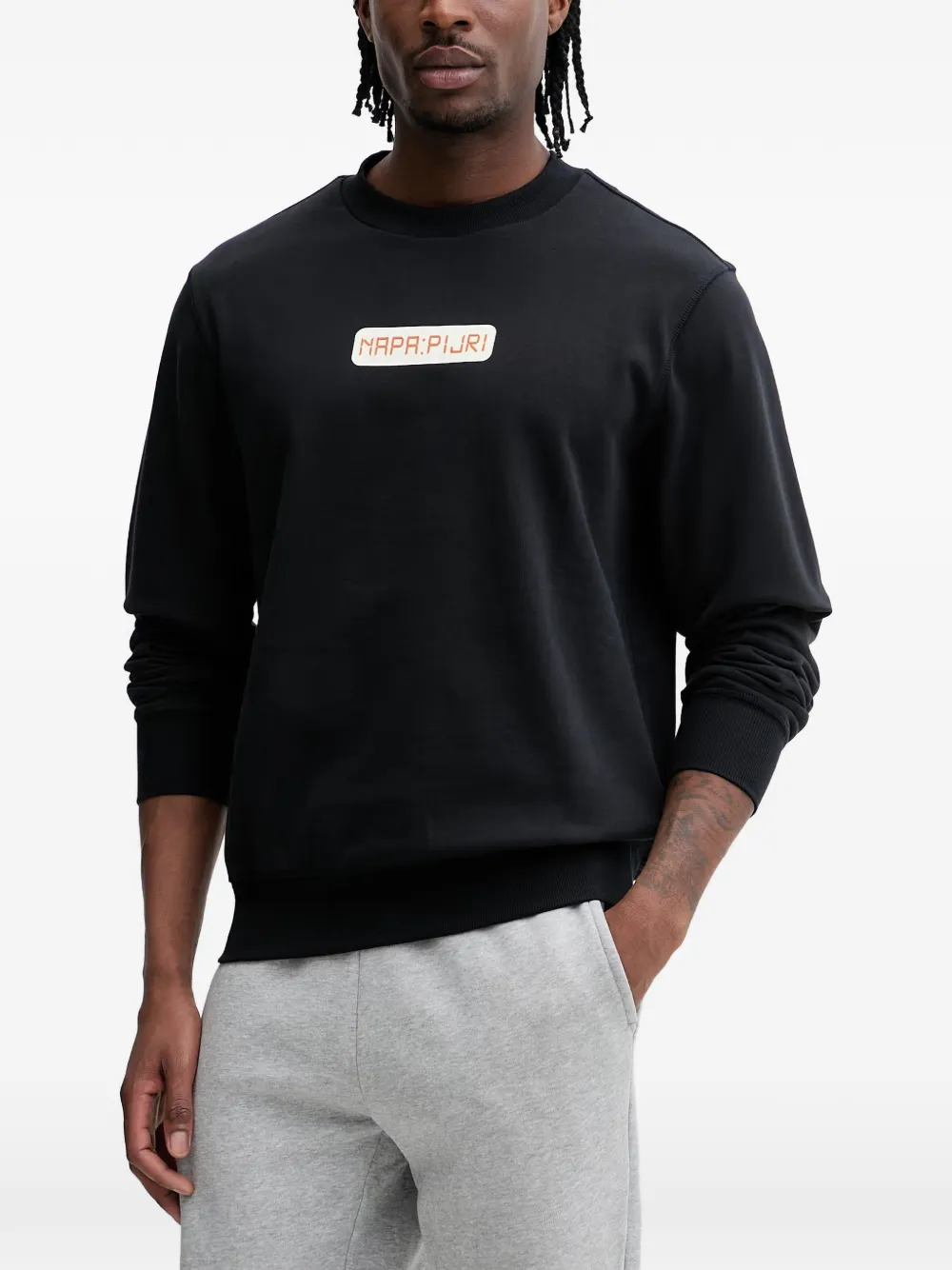 Napapijri logo-print sweatshirt - Nero