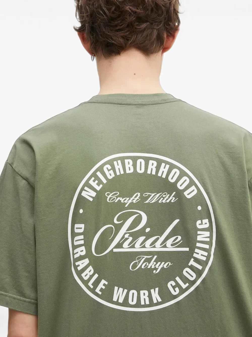 Neighborhood T-shirt met logoprint Groen