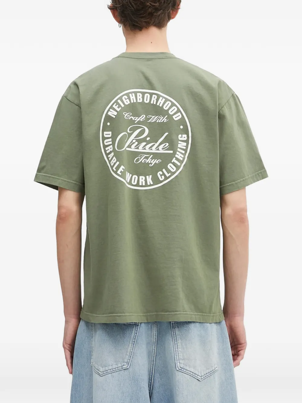 Neighborhood T-shirt met logoprint Groen