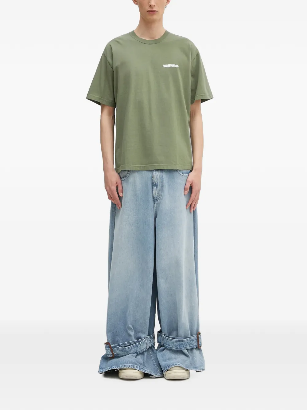 Neighborhood T-shirt met logoprint Groen