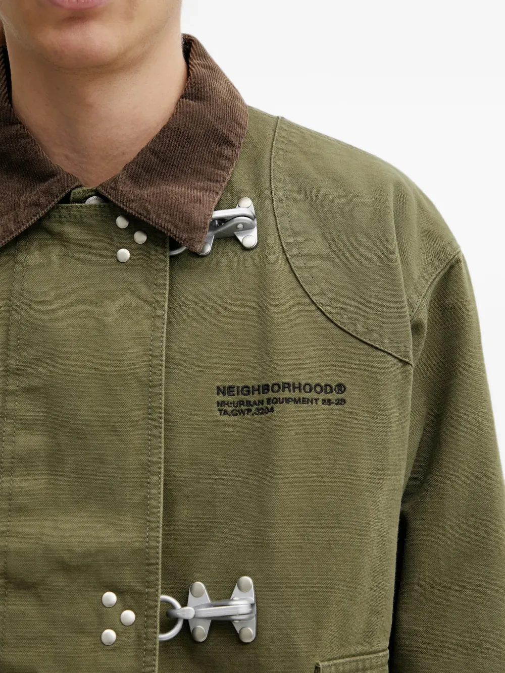 Neighborhood corduroy-collar bomber jacket Groen
