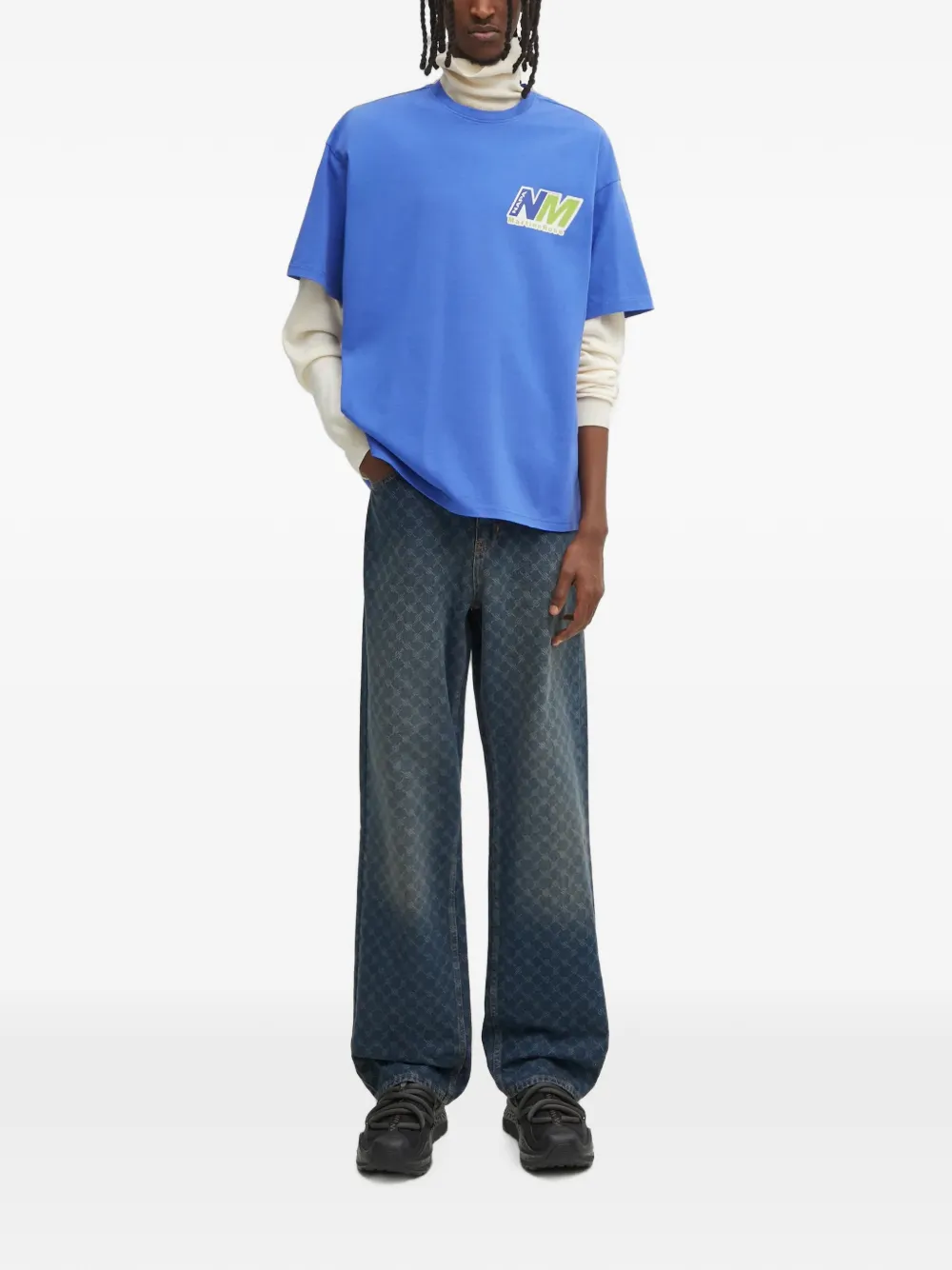 Napapijri x Martine Rose logo-print T-shirt Blauw