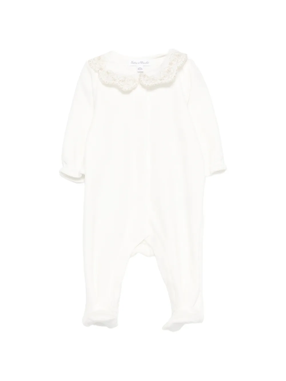 Tartine Et Chocolat embroidered-collar babygrow - Bianco