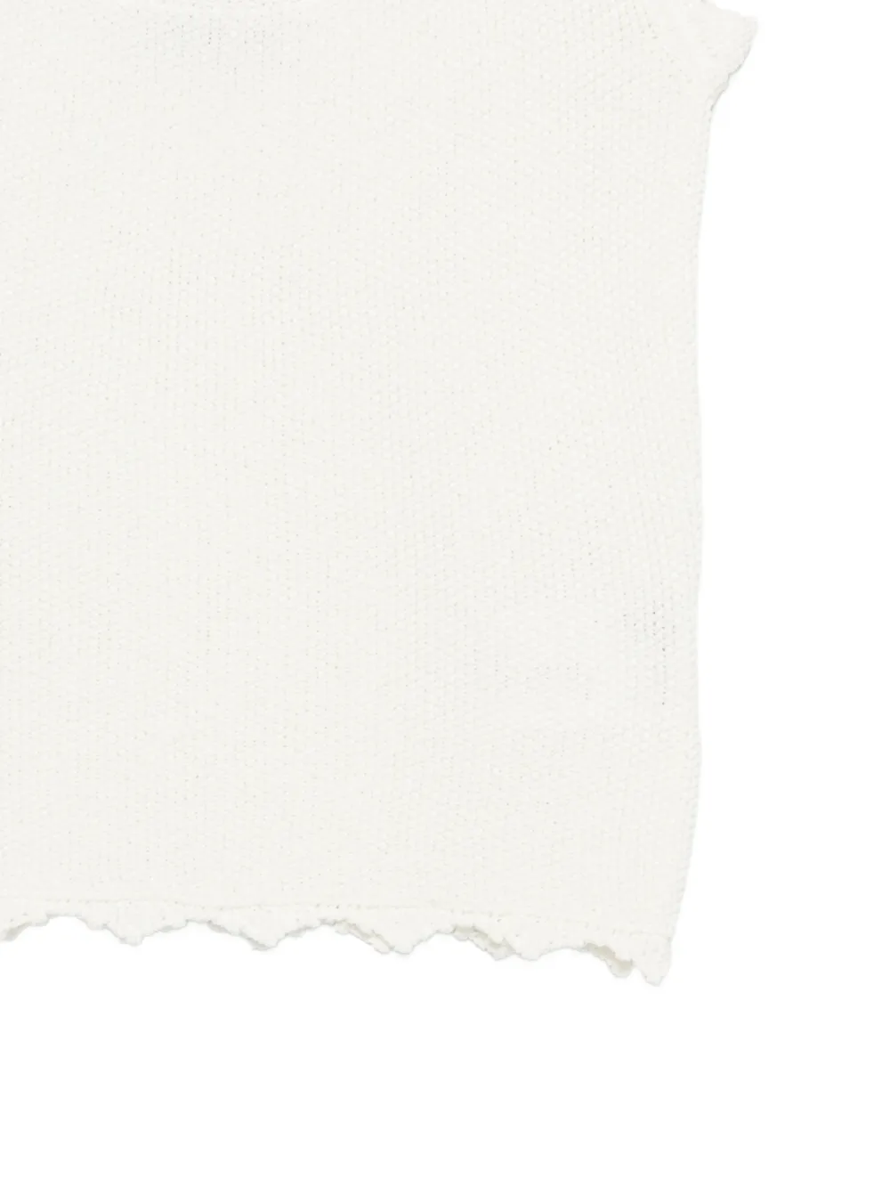  Low Classic Scalloped-trim Sleeveless Top - White 