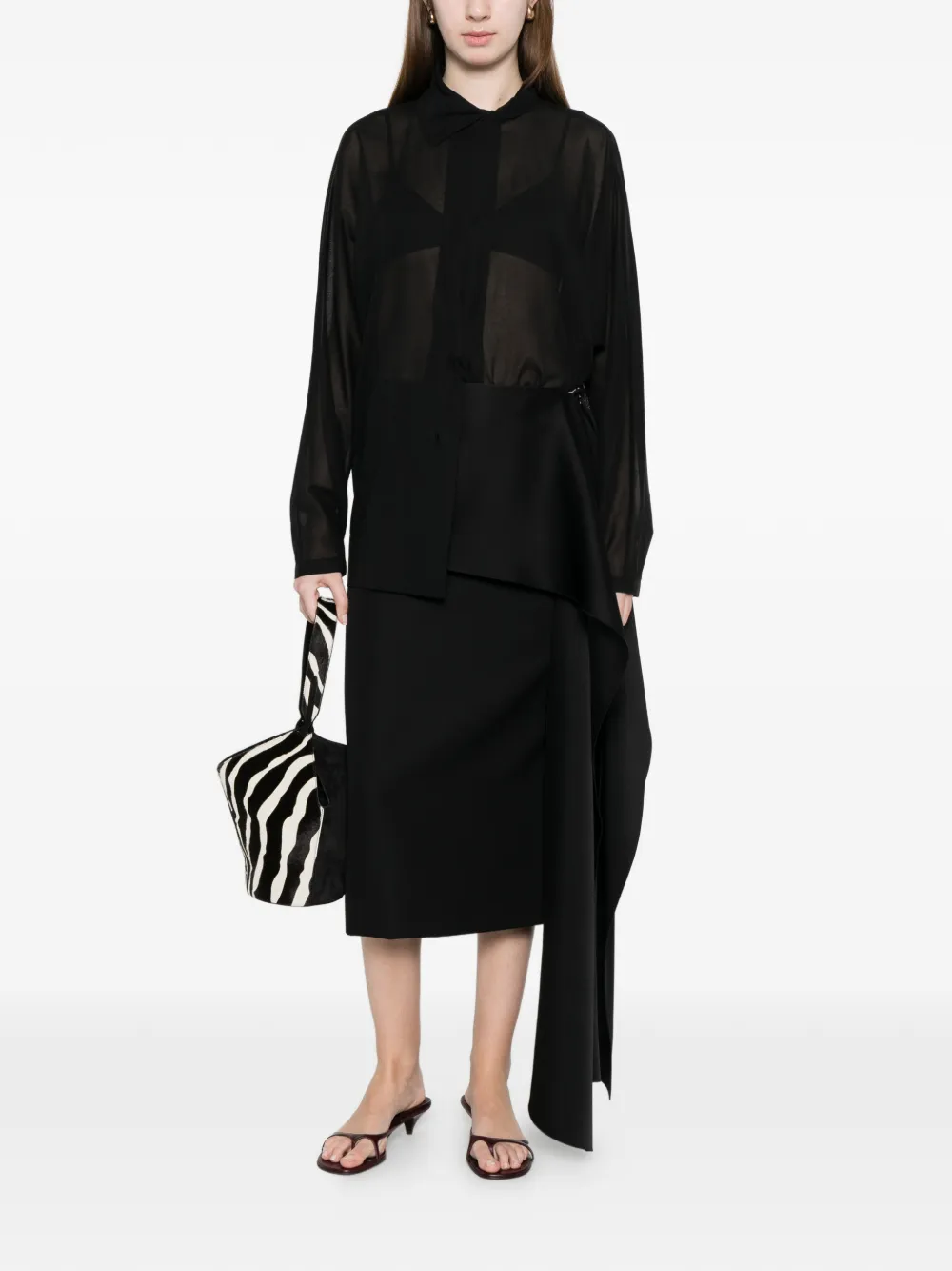 Carven Pearl-appliqué Shirt in Black, view 2