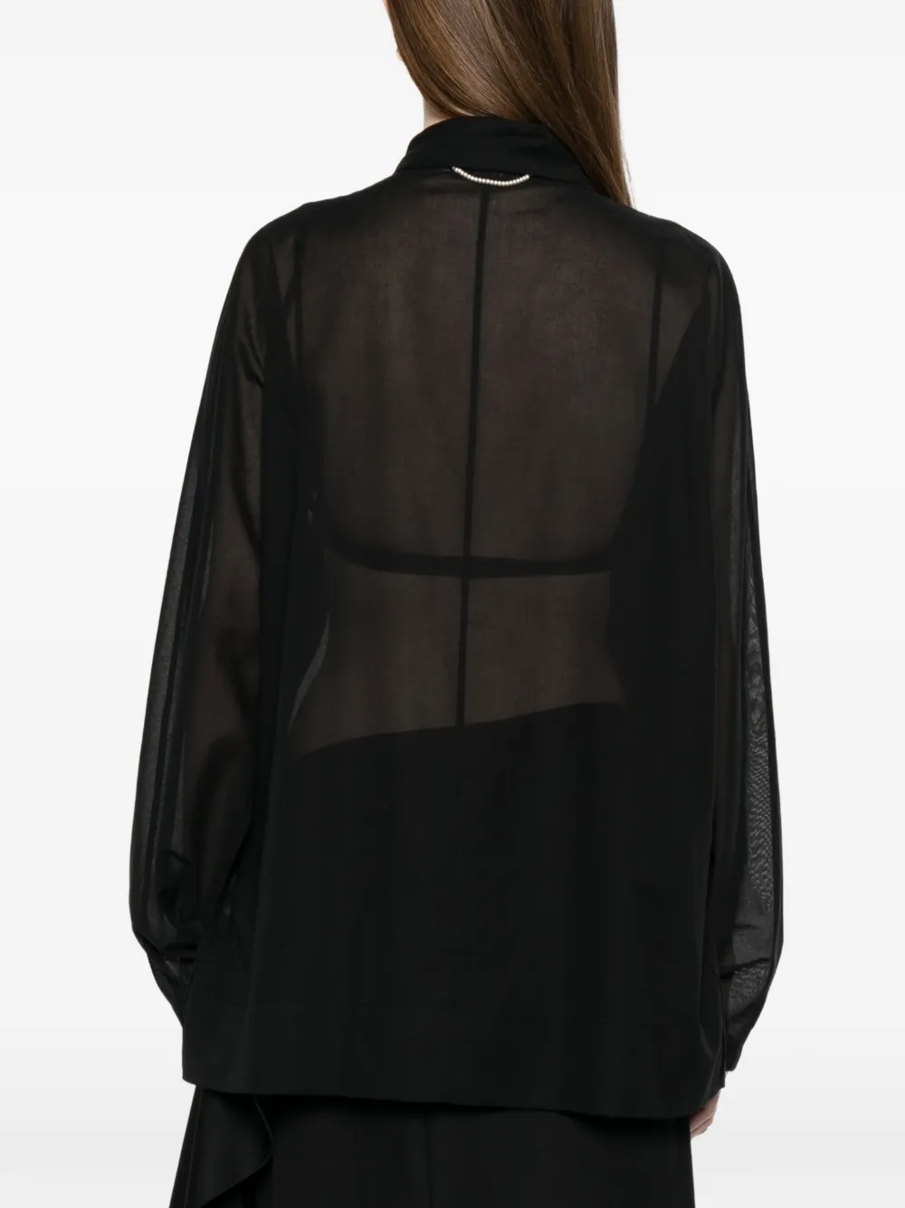 Carven Pearl-appliqué Shirt in Black, view 4