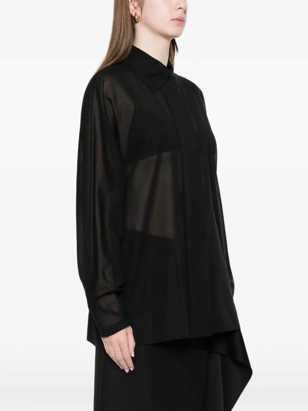Carven Pearl-appliqué Shirt in Black, view 3