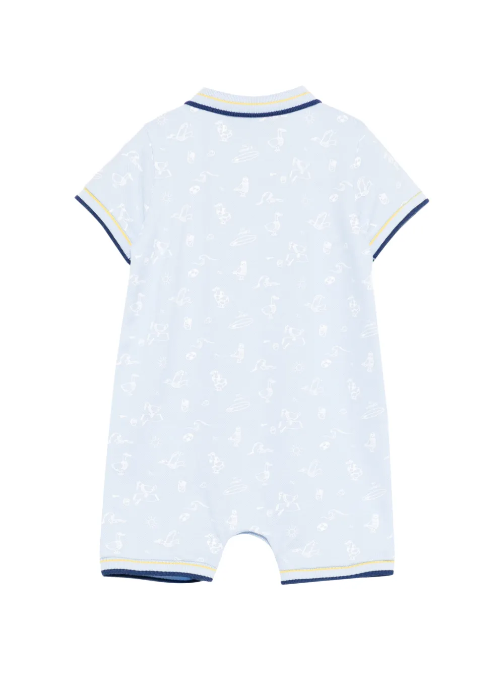  Tartine Et Chocolat Bird-pattern Romper - Blue 
