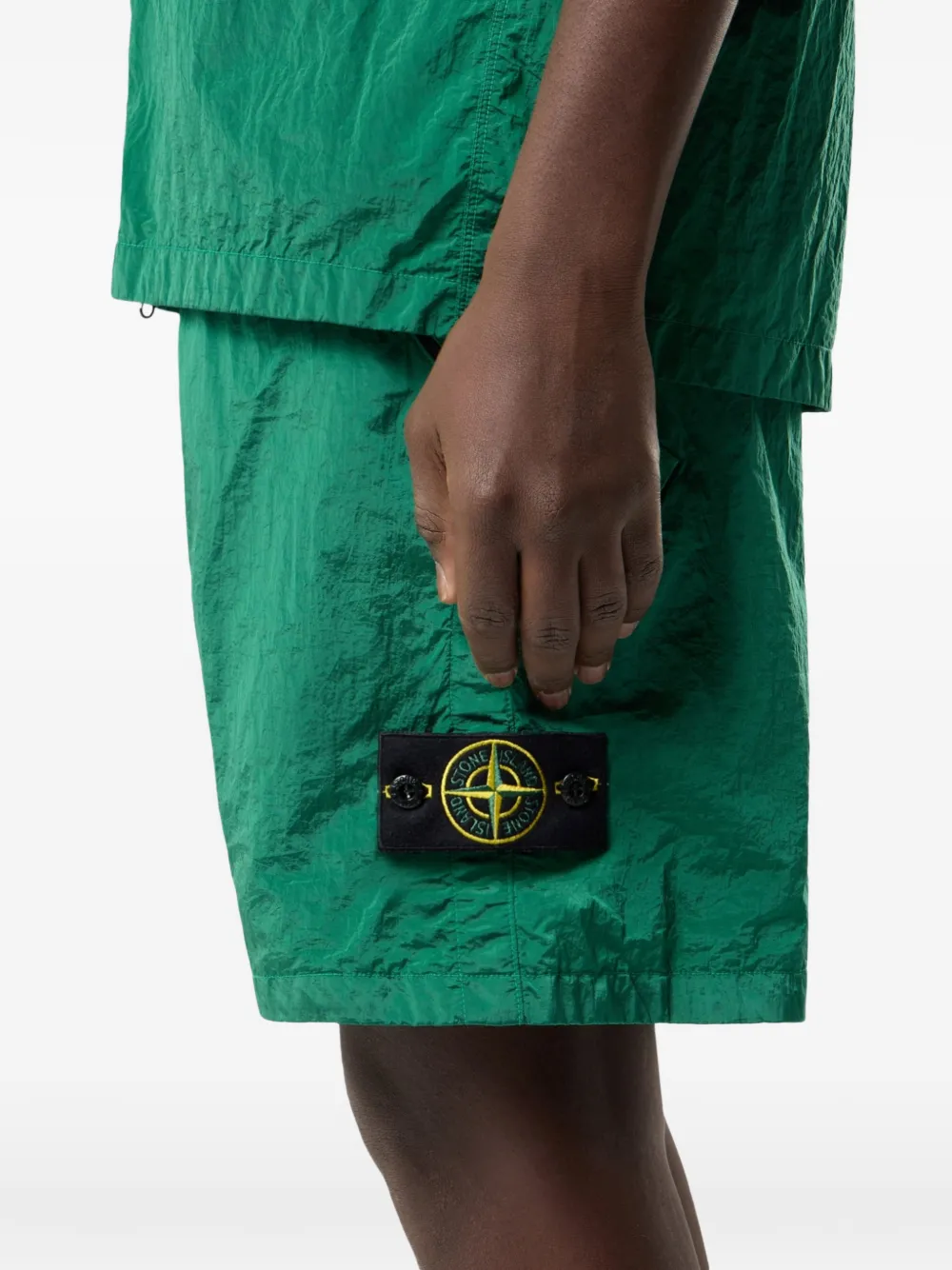 Stone Island Shorts met logopatch Groen