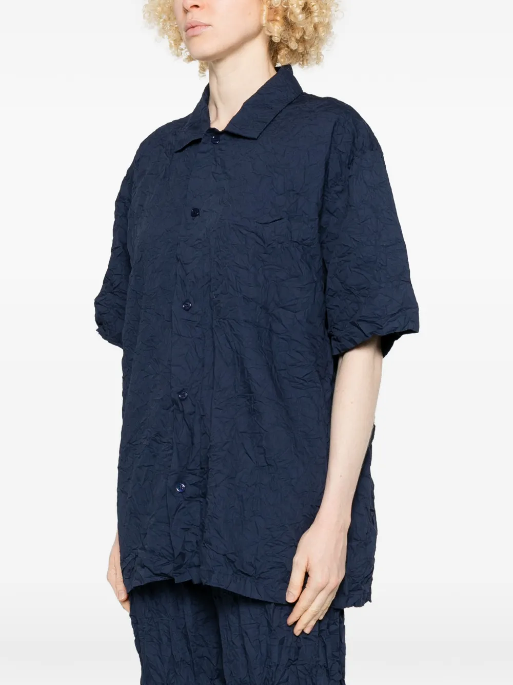  Gongdid Design Camisa Con Efecto Arrugado - Azul 