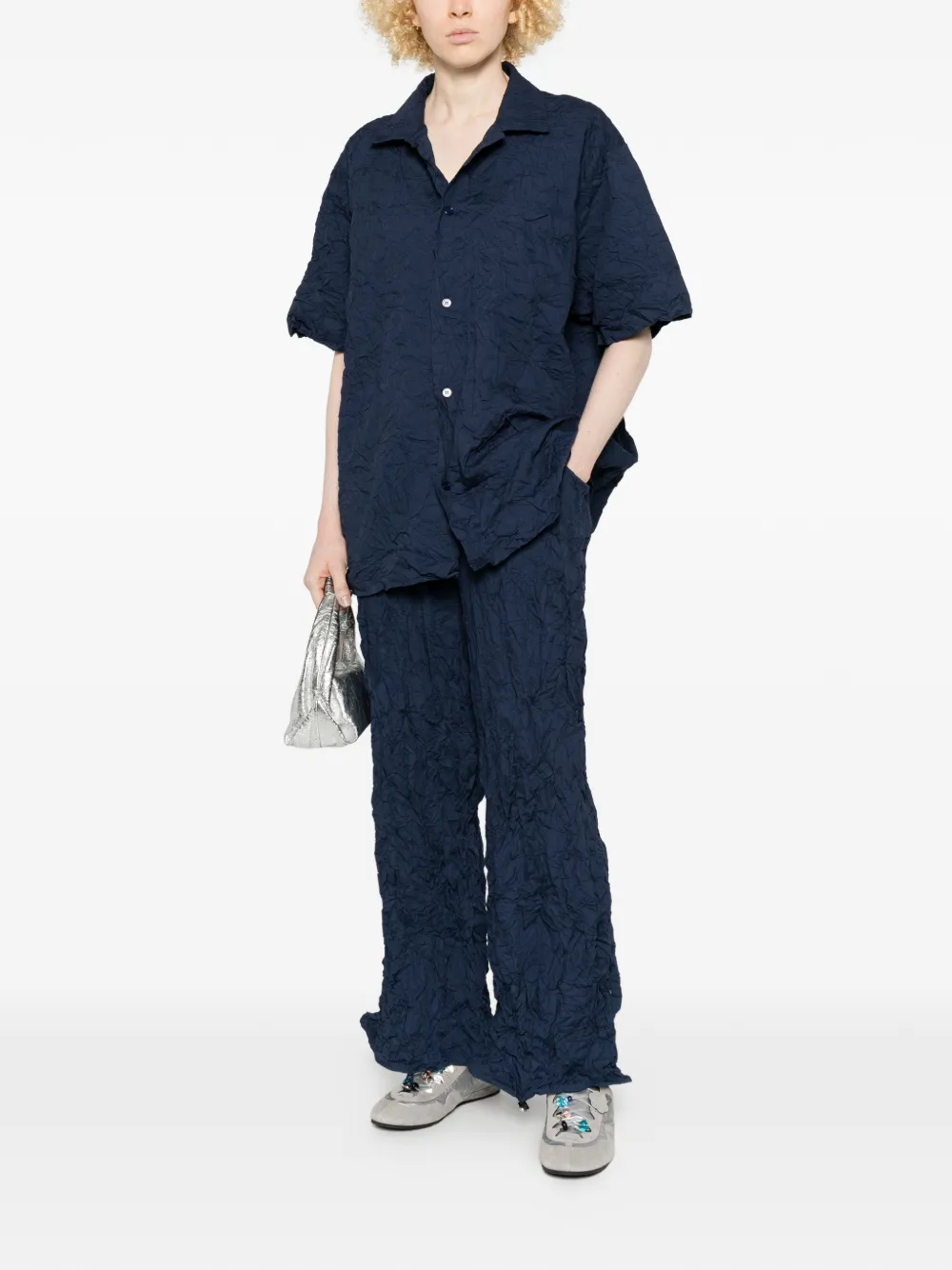  Gongdid Design Camisa Con Efecto Arrugado - Azul 