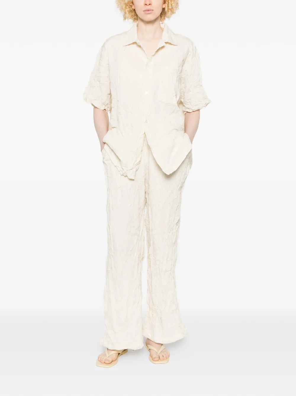  Gongdid Design Crinkled Shirt - Neutrals 