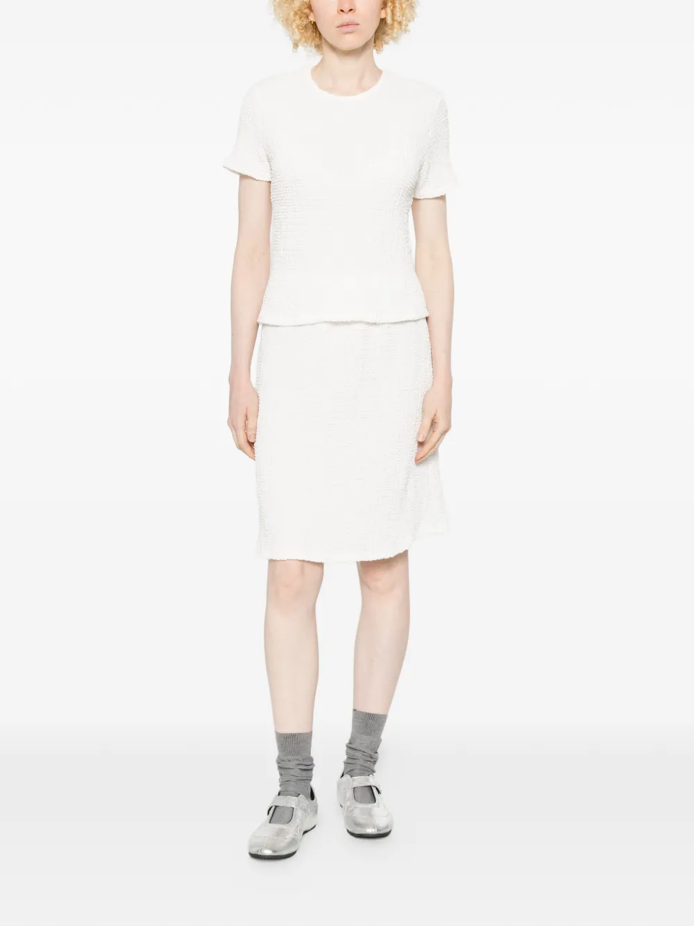 Gongdid Design textured mini skirt - Bianco