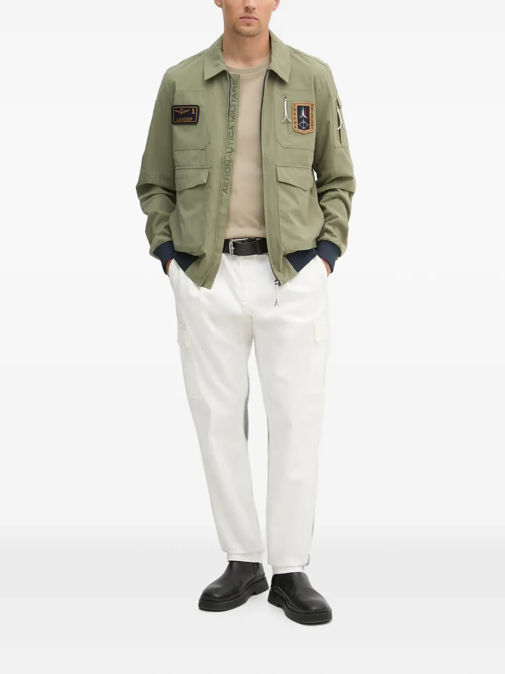 Aeronautica Militare Straight plooibroek Wit