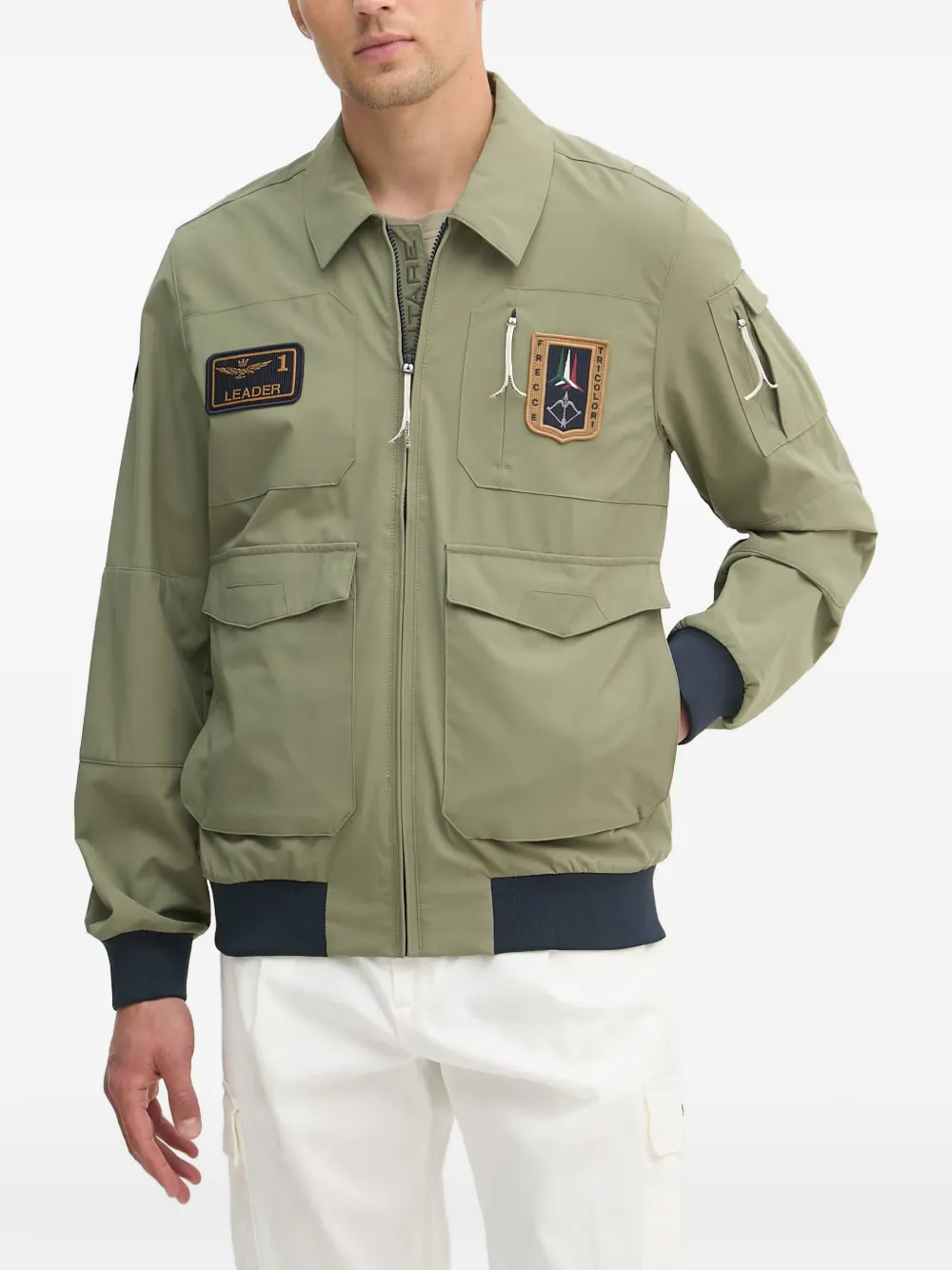 Aeronautica Militare Legerjack met logopatch Groen