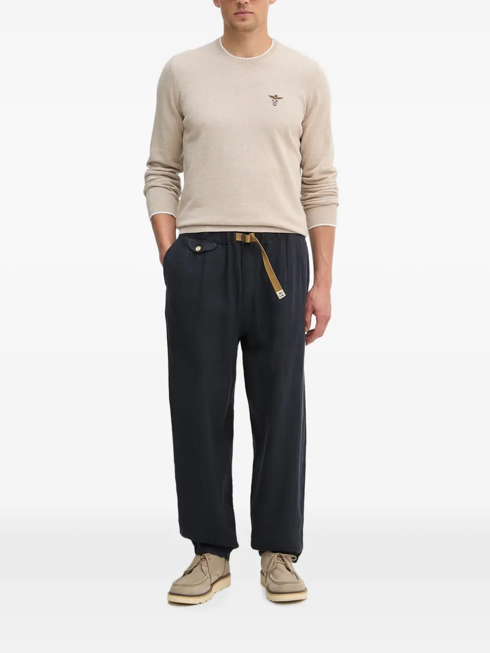 Aeronautica Militare Broek met geborduurd logo Blauw
