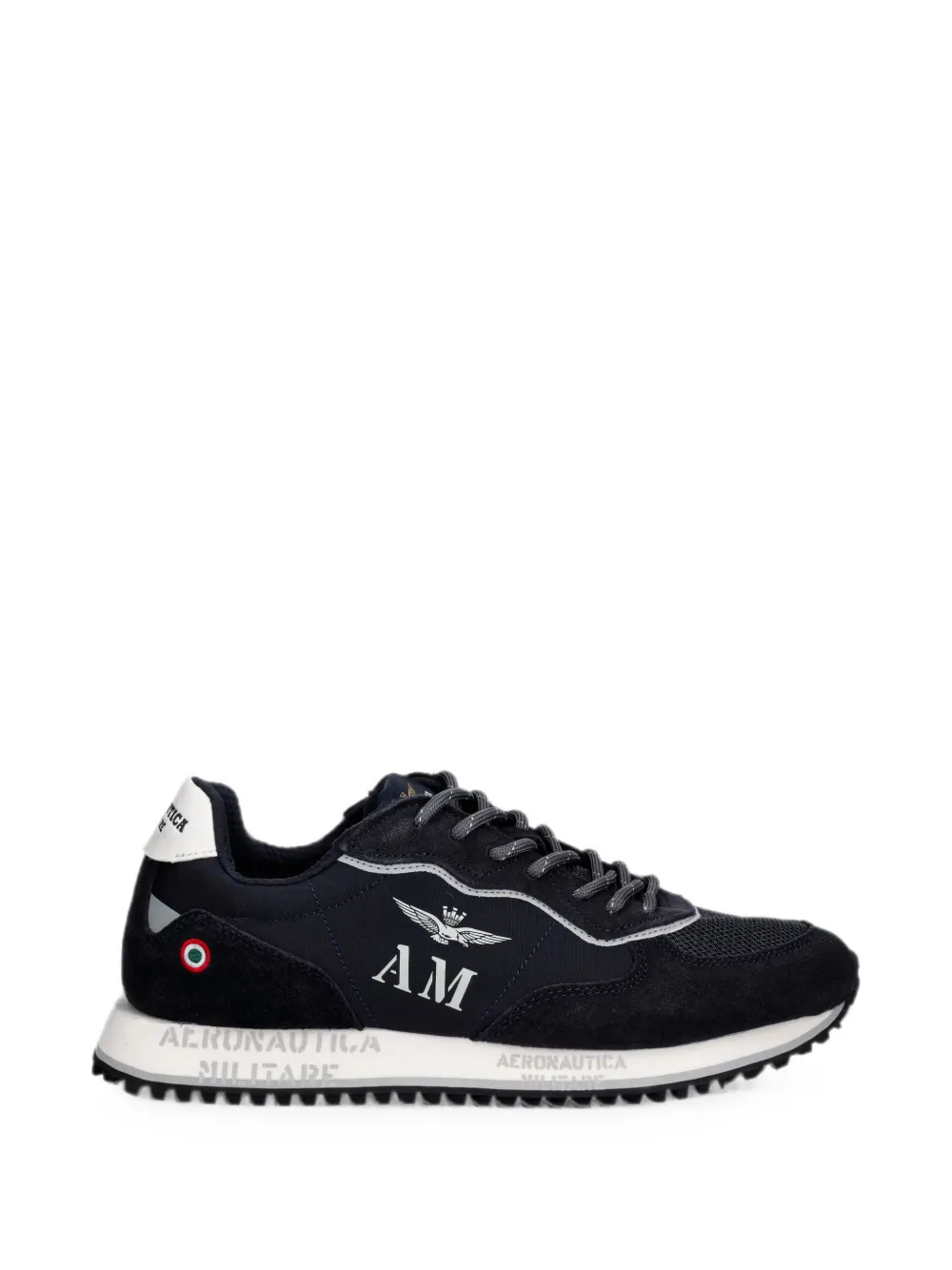 Aeronautica Militare logo-print panelled sneakers - men - Bovine Leather/Polyester/Polyurethane/Elastane/Polyethylene vinyl acetate (PEVA)/Rubber...