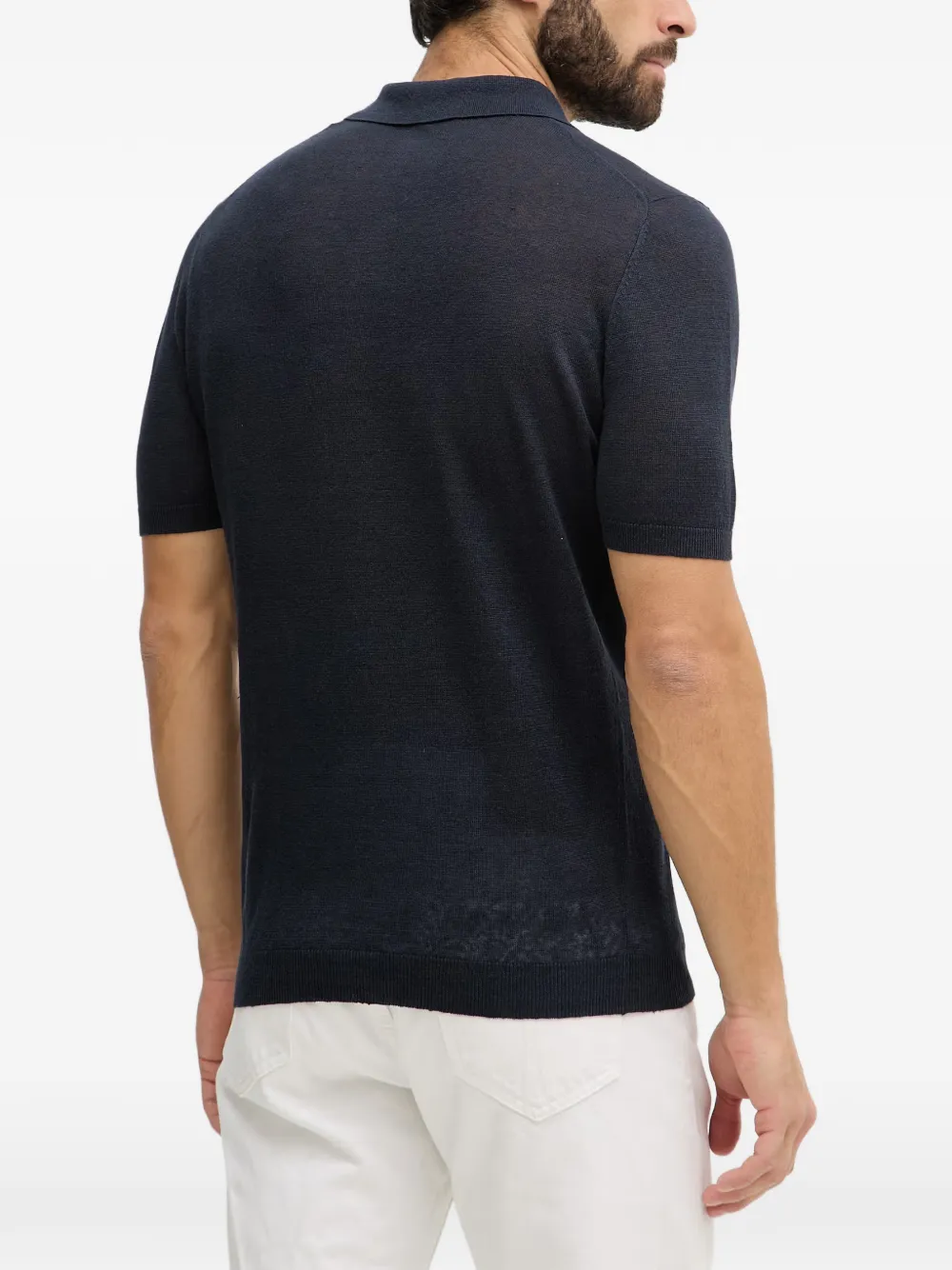 Aeronautica Militare Button-up poloshirt Blauw