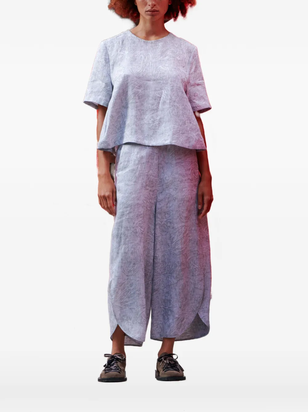 Henrik Vibskov Helmet pattern-jacquard blouse - Grigio