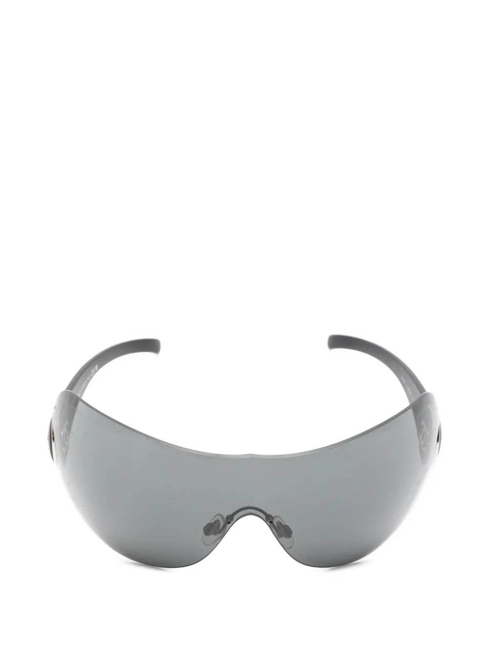 CHANEL Pre-Owned Occhiali da sole oversize anni 2000 - Nero