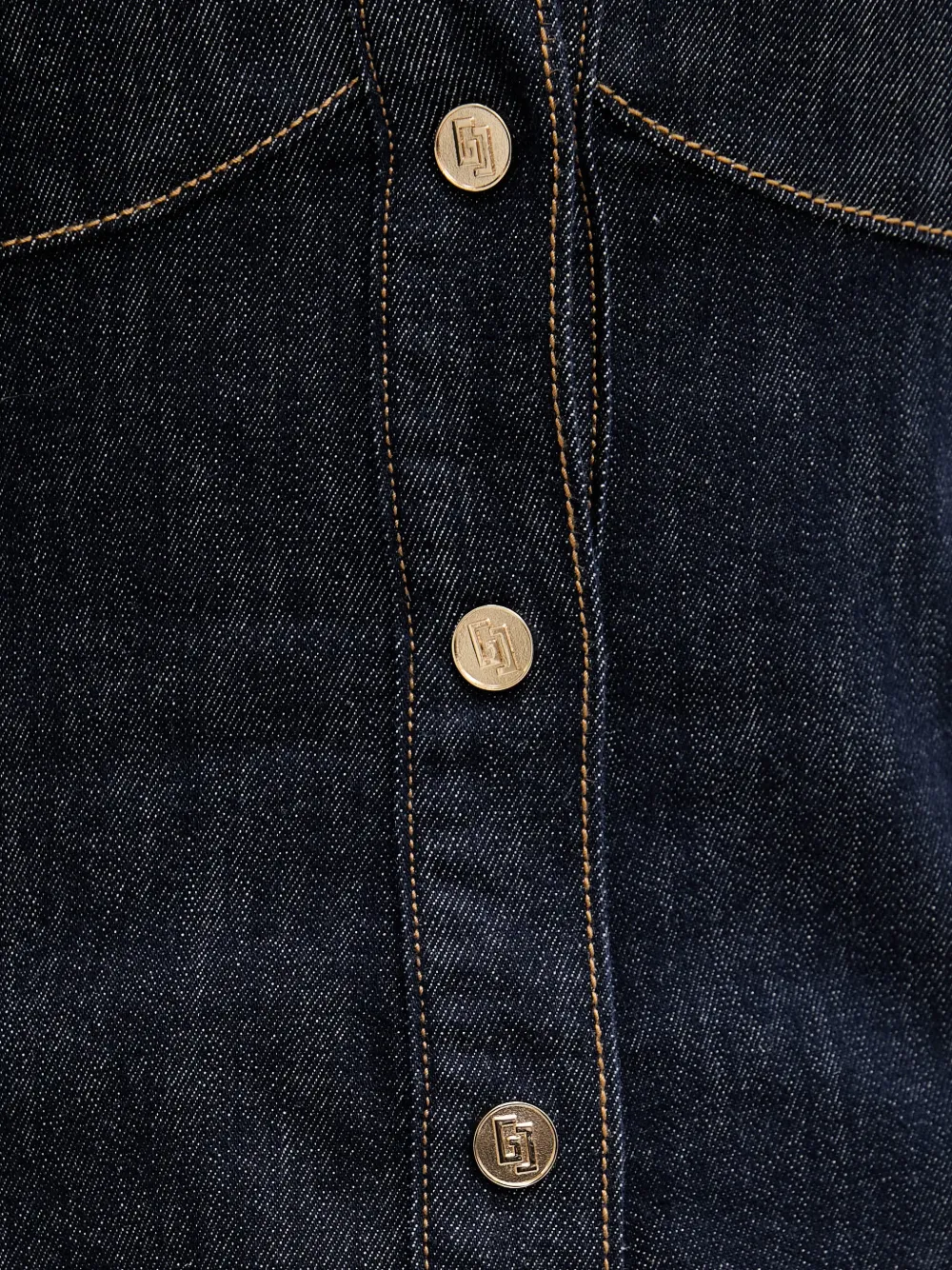 Gaudi Mouwloze denim mini-jurk met knopen Blauw