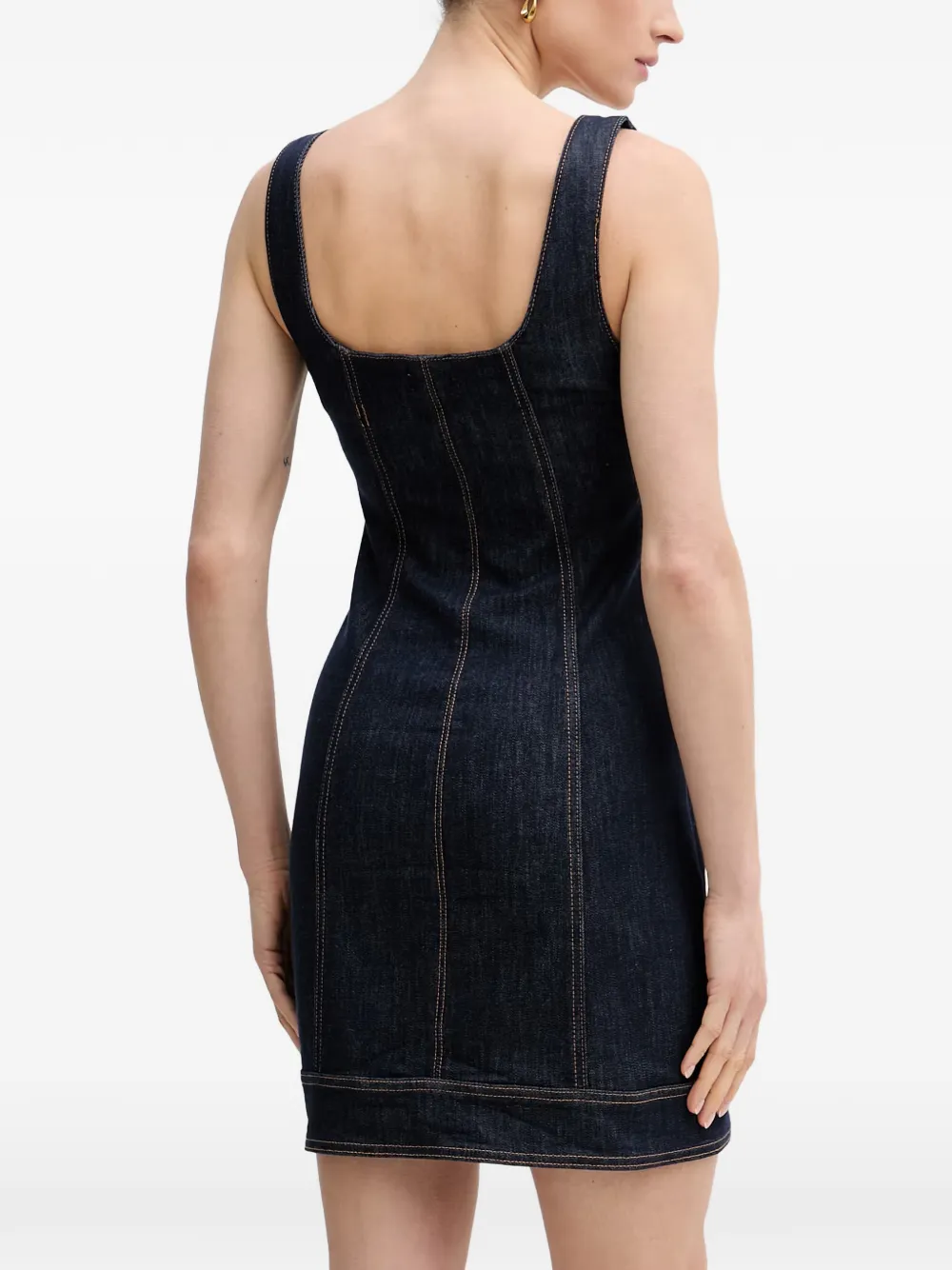 Gaudi Mouwloze denim mini-jurk met knopen Blauw