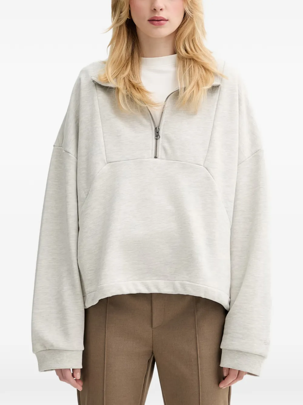 Gestuz half-zip funnel-neck sweatshirt - Grigio
