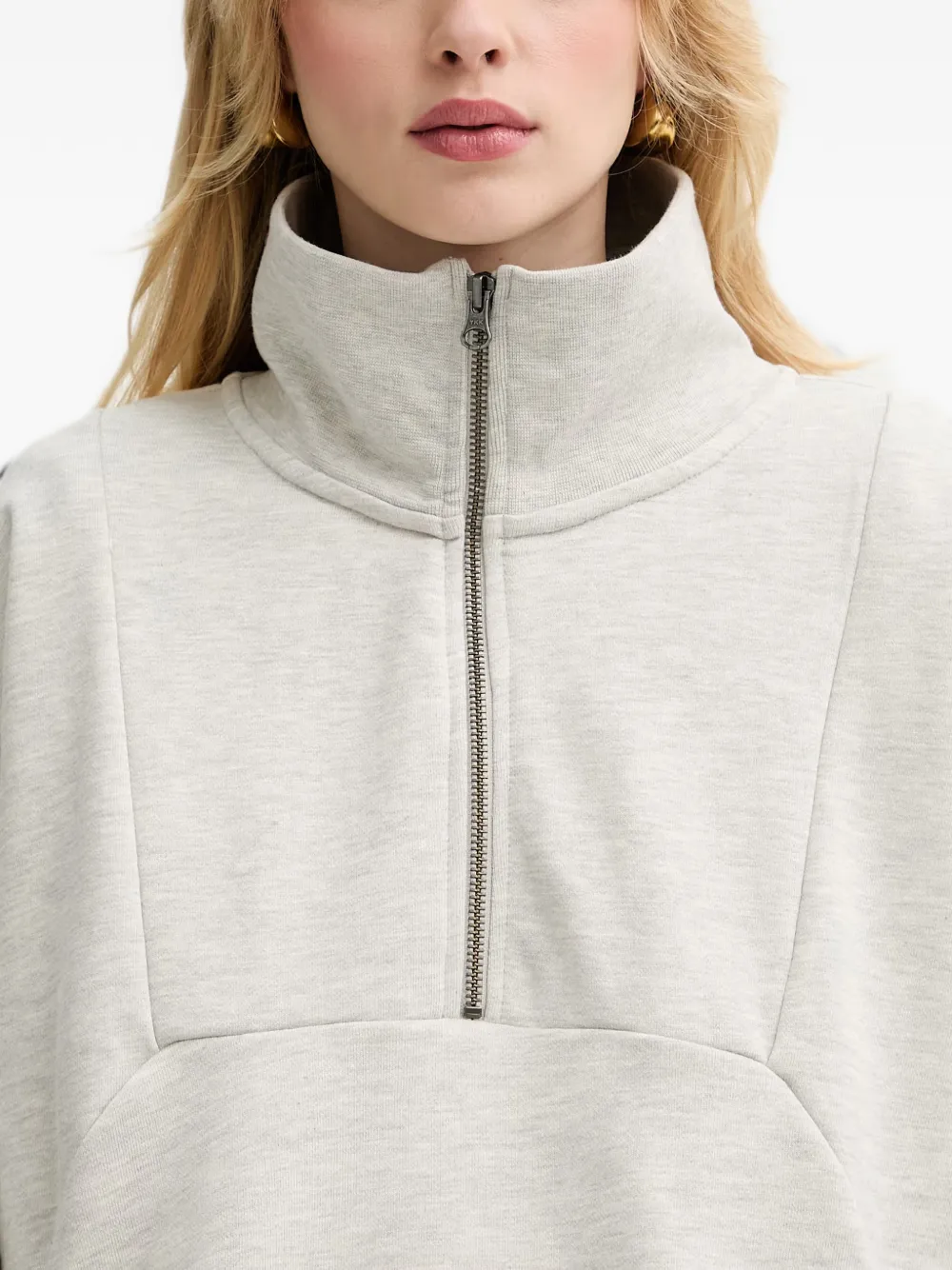 Gestuz GZnormi half-zip funnel-neck sweatshirt Grijs