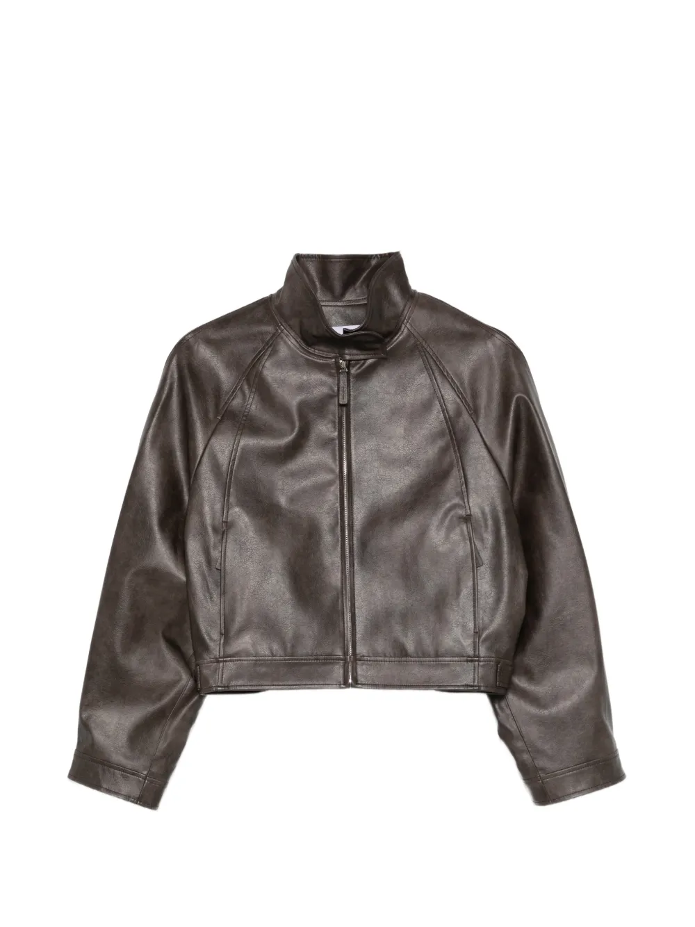 Low Classic zipped cropped jacket - Marrone
