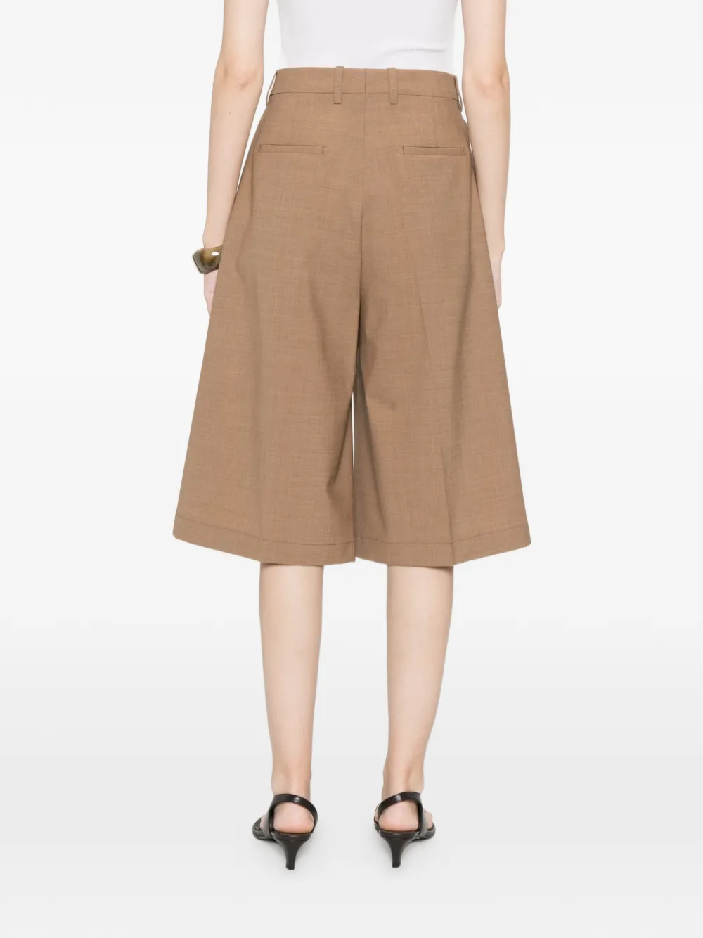 Berwich Linda geplooide shorts Bruin