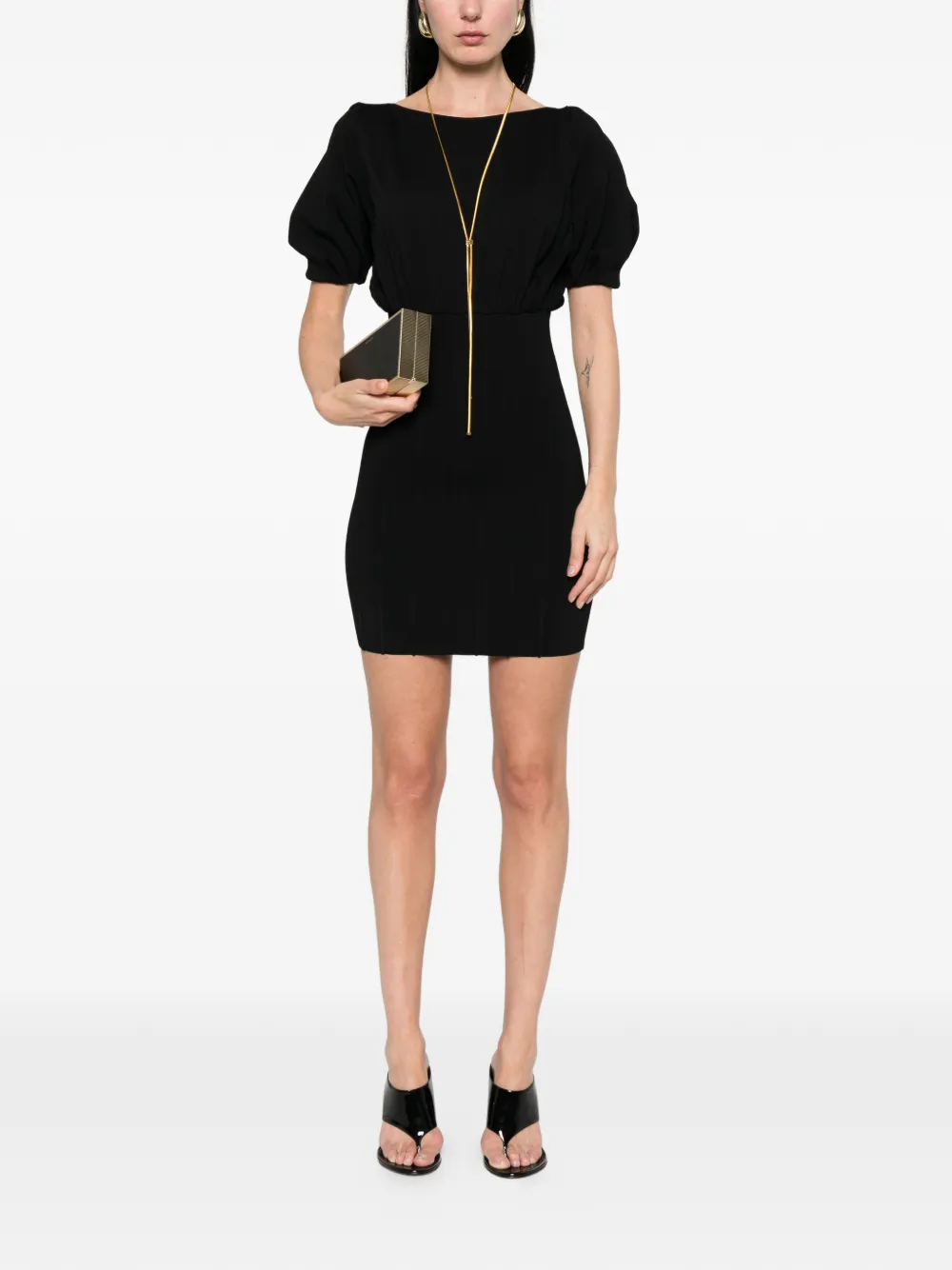 Elisabetta Franchi Mini-jurk met open rug Zwart